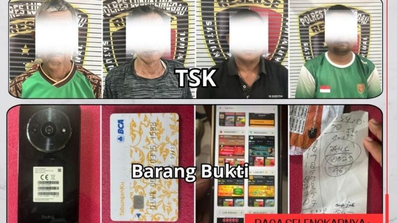 Empat Tersangka Terlibat Judi Online dan Konvesional  Di Gelandang Ke Polres Lubuklinggau