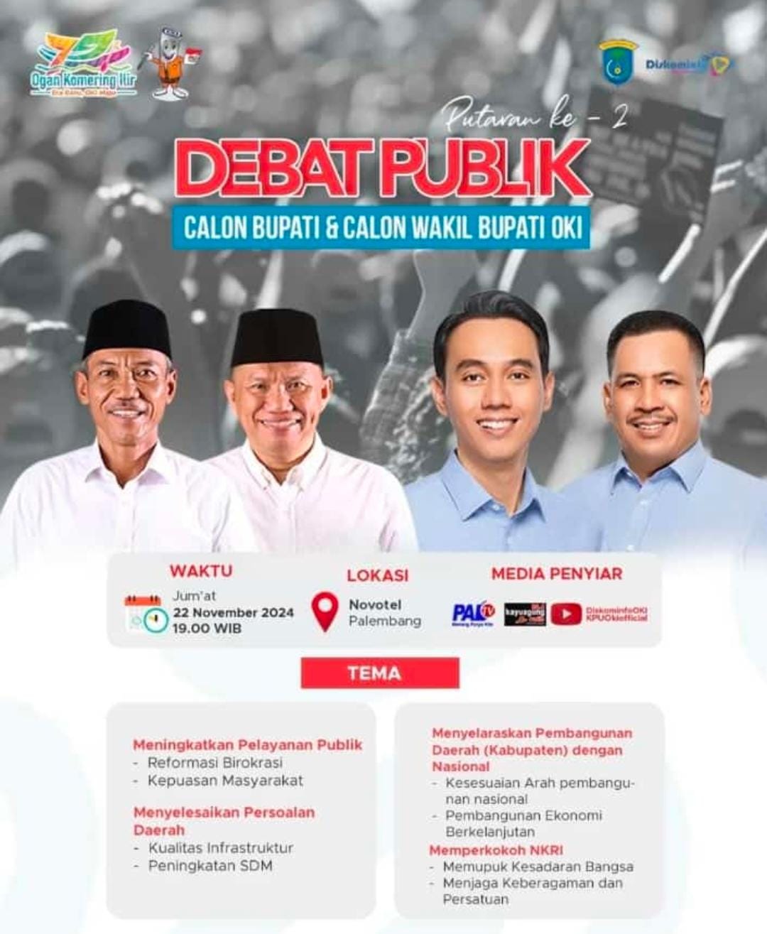 KPU OKI Gelar Debat Publik Putaran Kedua.