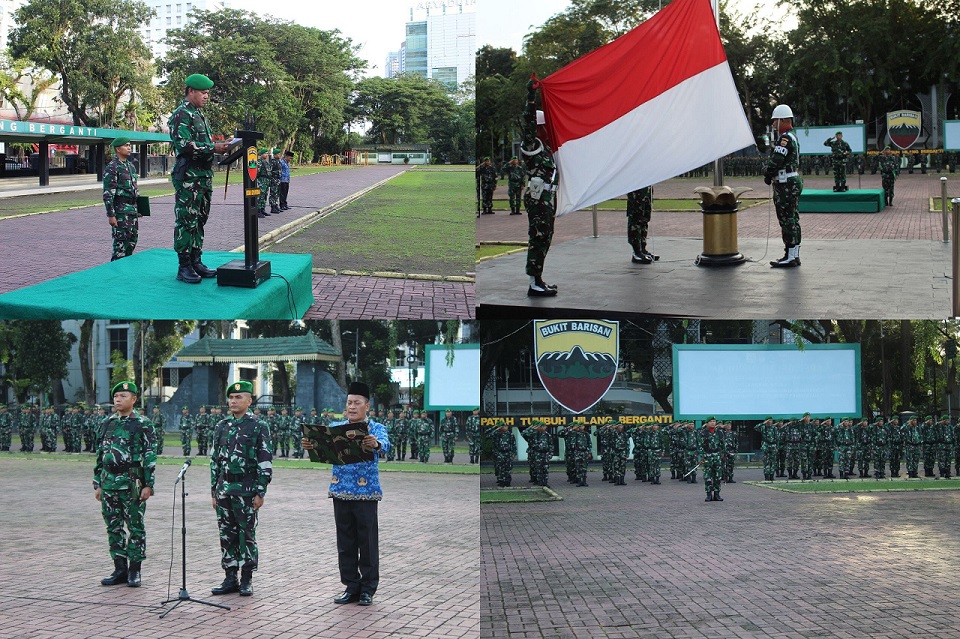 Pimpin Upacara 17-An, Dandim 0201/Medan Sampaikan Amanat Kepala Staf Angkatan Darat