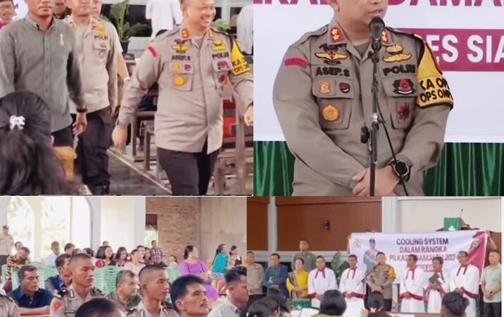 Kapolres Siak Sambangi Greja, Sampaikan Pesan Damai-Persatuan di Pilkada 2024