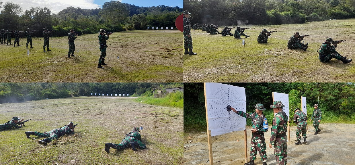 Kodim 0206/Dairi Gelar Latihan Menembak Senjata Ringan Semester II Tahun 2024 