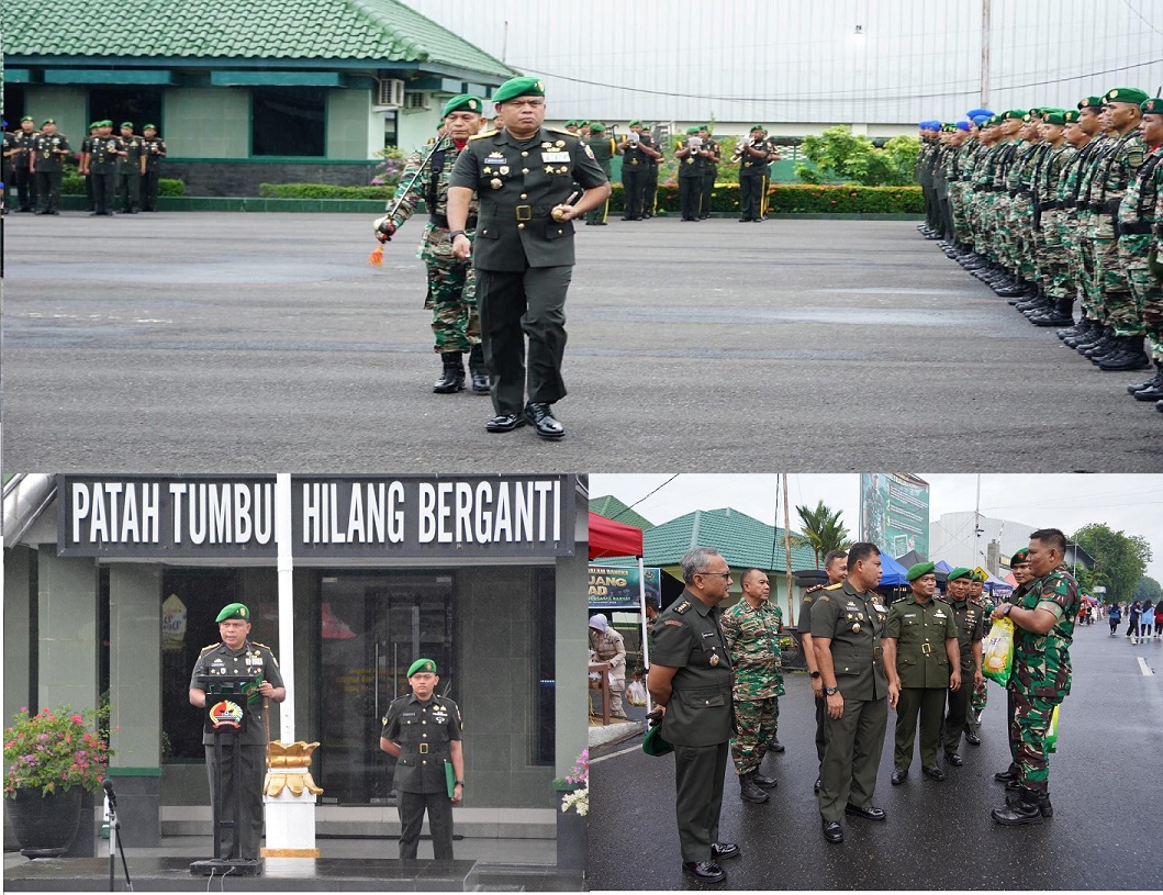 Danrem 032/Wirabraja Inspektur Upacara dalam Rangka Hari Juang TNI AD ke 79 tahun 2024