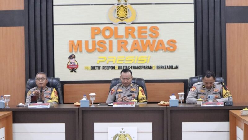 Polres Musi Rawas Bersama Stakeholders Ikuti Dialog Virtual Pemantapan Komunikasi Publik Menuju Polri Yang Presisi