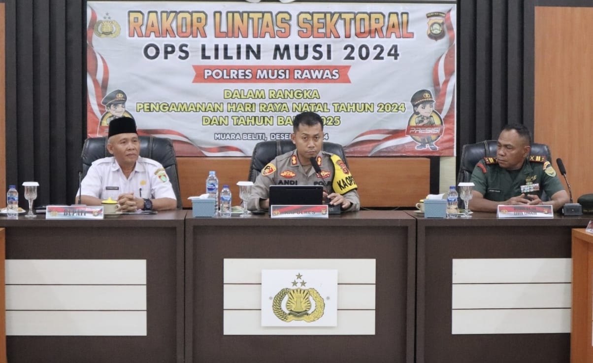 Sambut Nataru 2025, Polres Musi Rawas Bersama Stakeholders Terkait Gelar Rapat Koordinasi Lintas Sektoral Ops Lilin