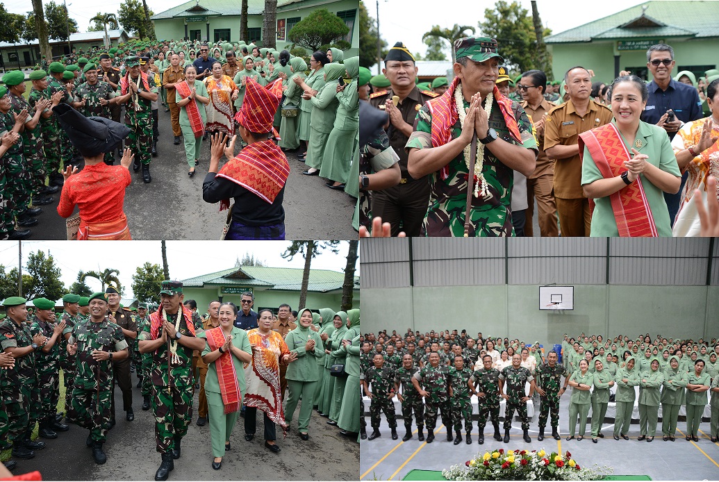 Danrem 023/KS didampingi Ketua Persit Kunker Perdana ke Kodim 0205/TK