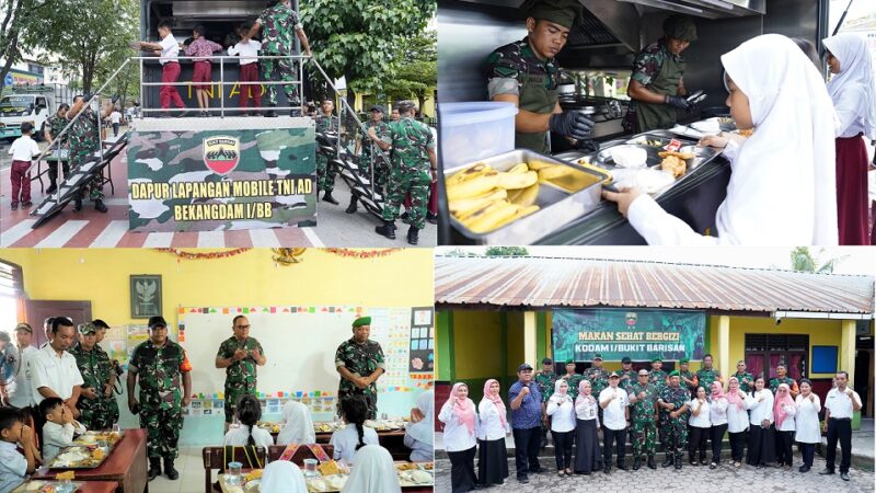 Kodam I/BB Dukung Kesehatan dan Kecerdasan Anak Dengan Pemberian Makanan Sehat Bergizi di SDN Sunggal