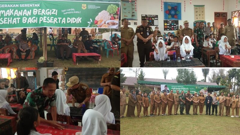 Kodim 0206/Dairi Bersama Forkopimda Luncurkan Gerakan Serentak Makanan Bergizi Sehat di Sidikalang