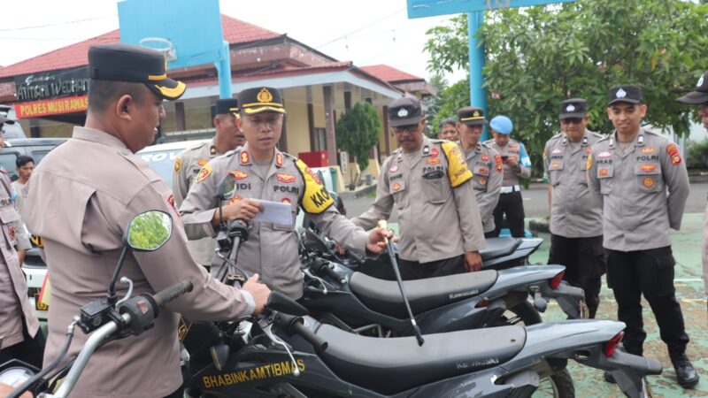 Tunjang Kinerja Dalam Memberikan Pelayanan Kepada Masyarakat, Kapolres Musi Rawas Pimpin Apel Pemeriksaan Kendaraan Dinas Personel