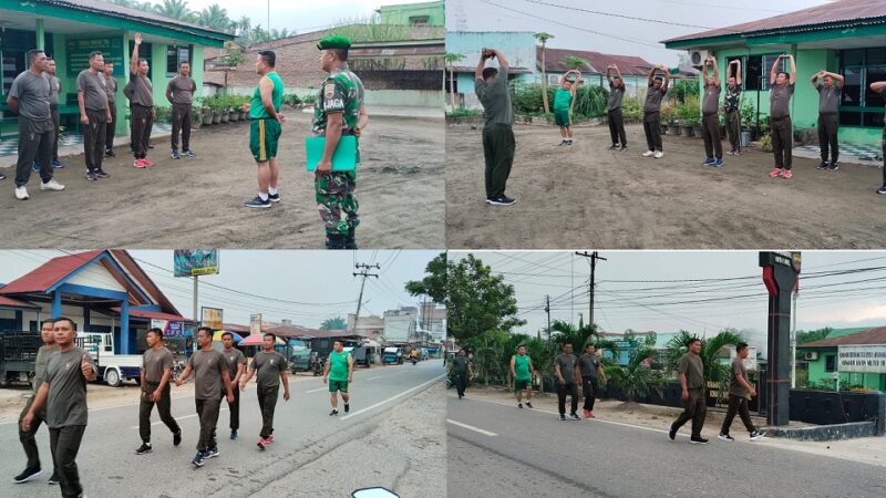 Danramil 09/NL Memimpin Apel Pagi Dan Dilanjutkan Berjalan Kaki