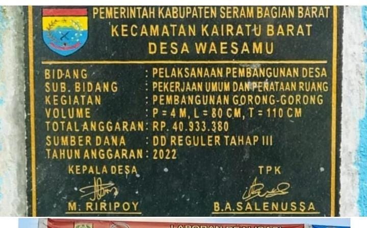 Masyarakat Waesamu Minta Kejari SBB Audit DD ADD