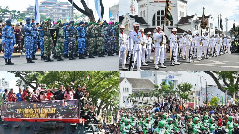 Puncak HUT ke-80 TNI di Medan Berlangsung Meriah di Lapangan Merdeka