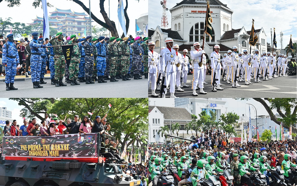 Puncak HUT ke-80 TNI di Medan Berlangsung Meriah di Lapangan Merdeka