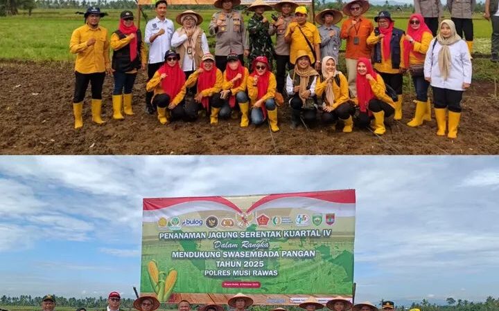 Mendukung Swasembada Pangan di Indonesia, Pemkab Musirawas Bersama Polres Laksanakan Penanaman Jagung Serentak