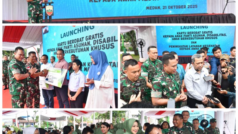 Pangdam I/BB Luncurkan Kartu Berobat Gratis bagi Anak Panti, Disabilitas, dan Jurnalis