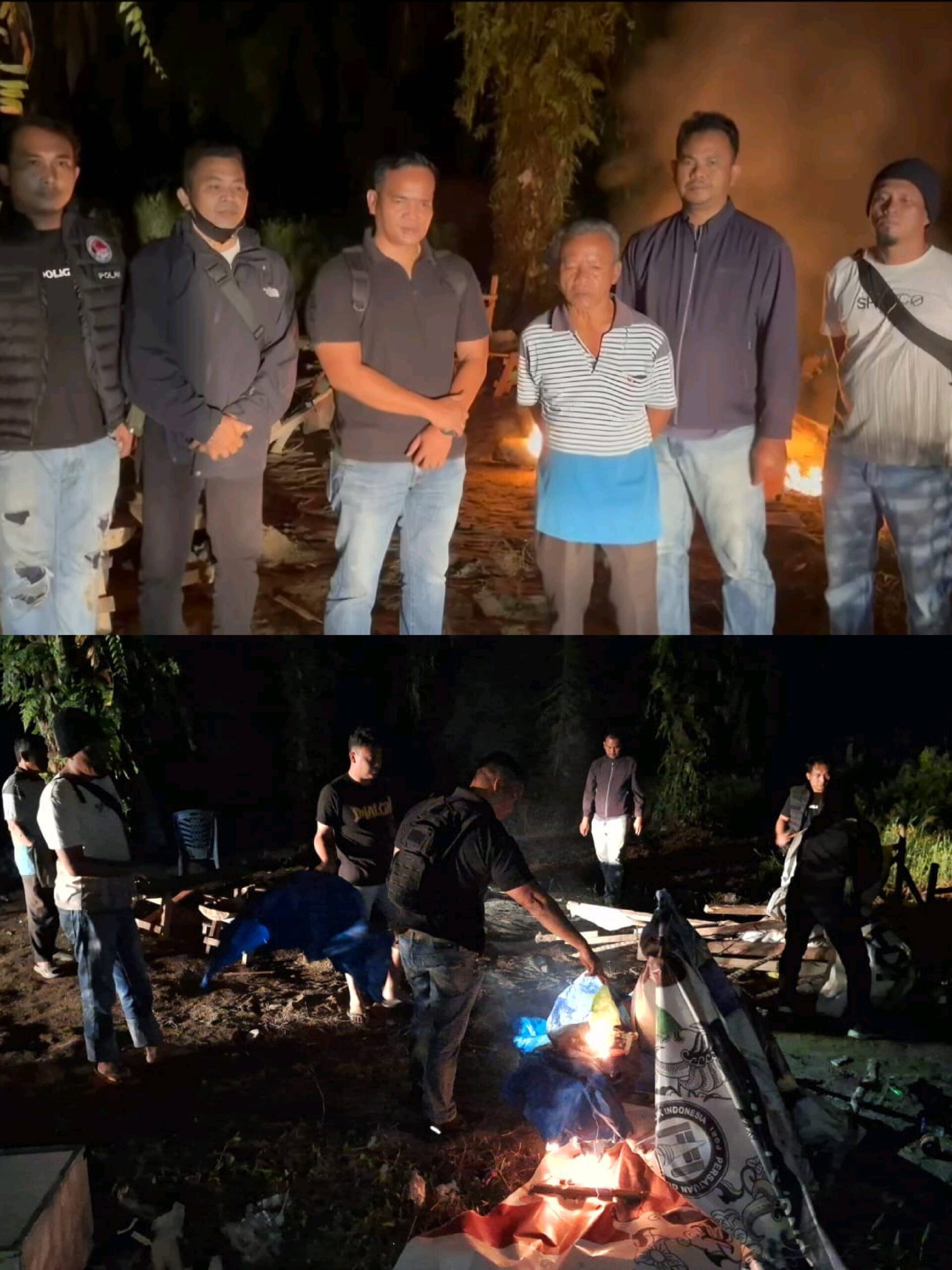 Tenda Sabu Dibakar! Polsek Kualuh Hulu Gerebek Sarang Narkoba di Gunting Saga