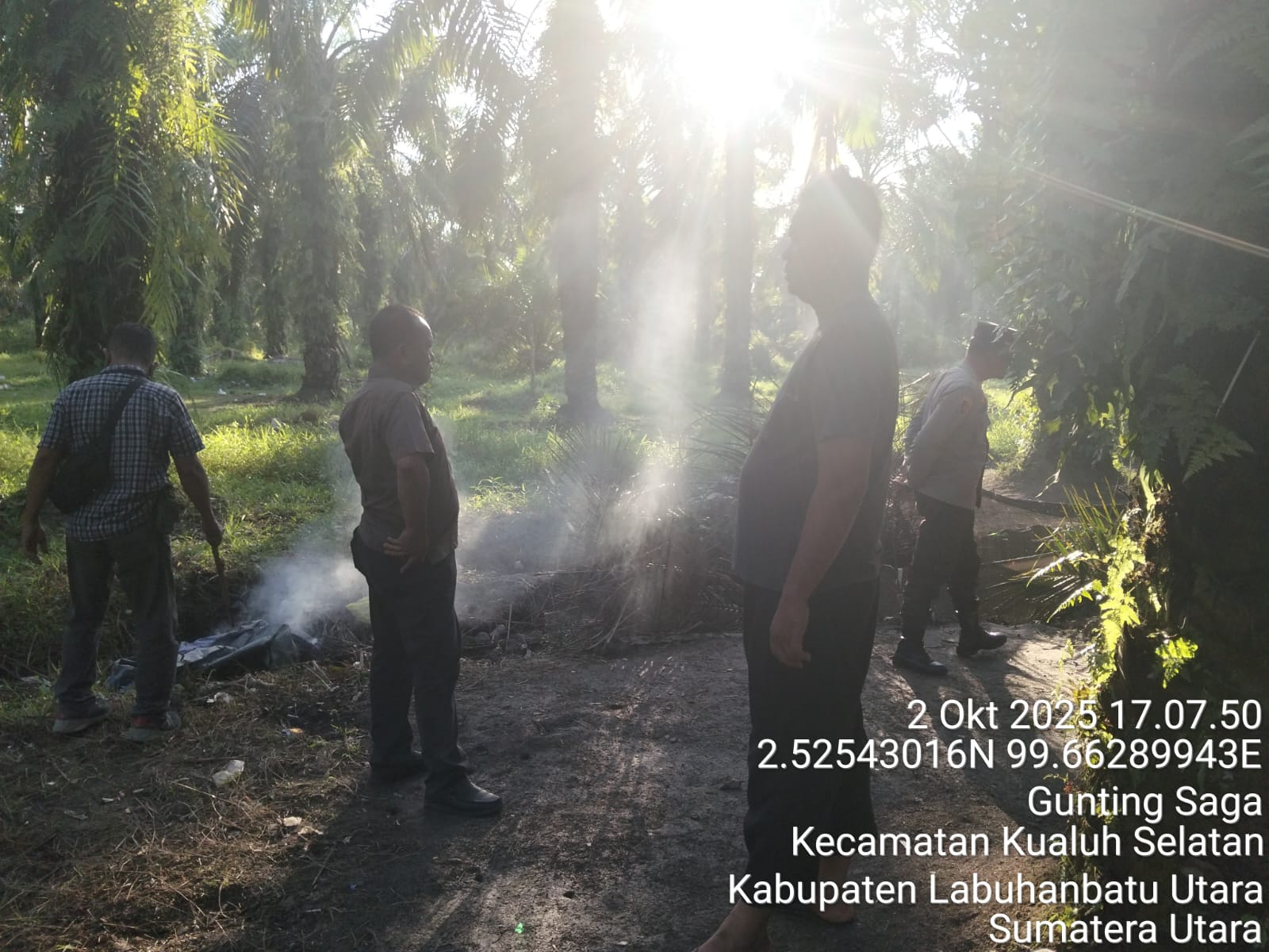 Polsek Kualuh Hulu Gempur Sarang Narkoba di Gunting Saga
