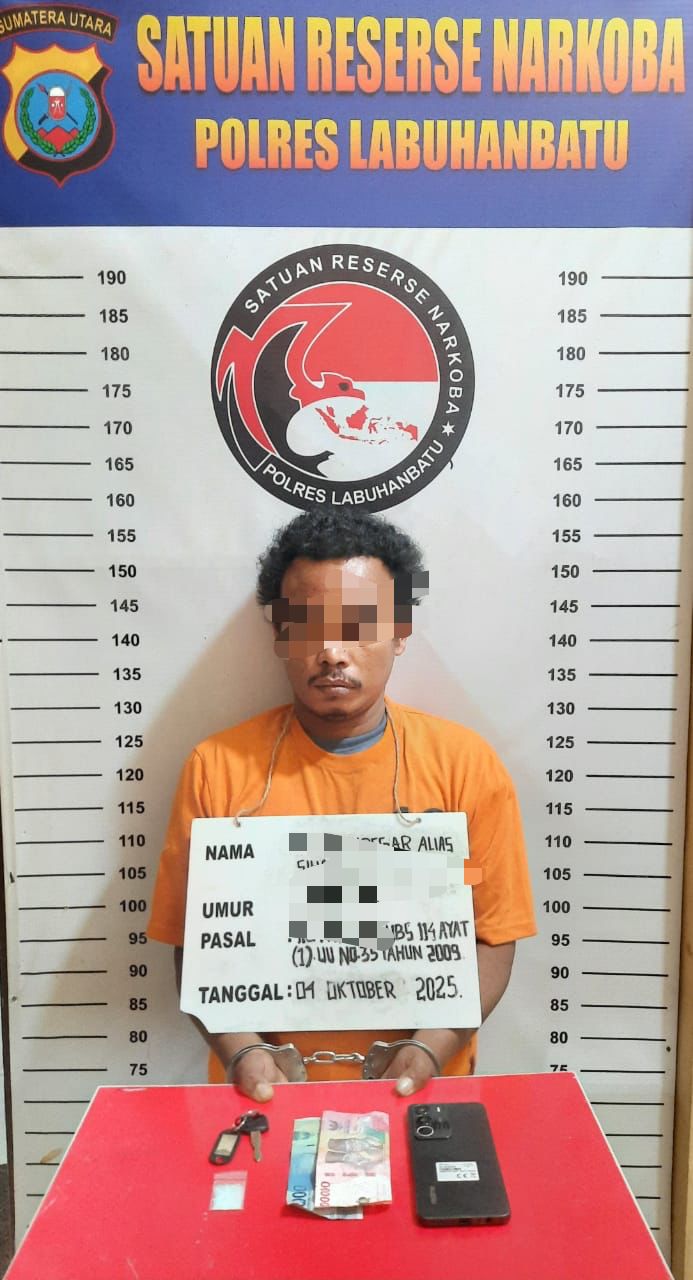 Berkat Informasi Masyarakat, Polres Labuhanbatu Tangkap Pengguna Sabu