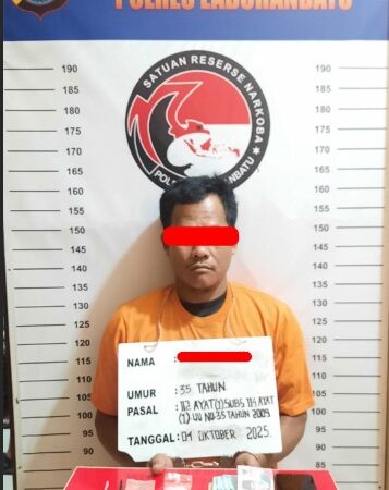 Respon Cepat Dumas, Satres Narkoba Polres Labuhanbatu Amankan Pengedar Sabu di Negeri Lama