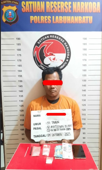 Respon Cepat Dumas, Satres Narkoba Polres Labuhanbatu Amankan Pengedar Sabu di Negeri Lama