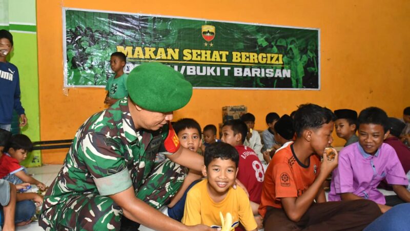 Kodam I/BB Salurkan 250 Paket Makan Sehat Bergizi untuk Anak Panti di Deli Serdang