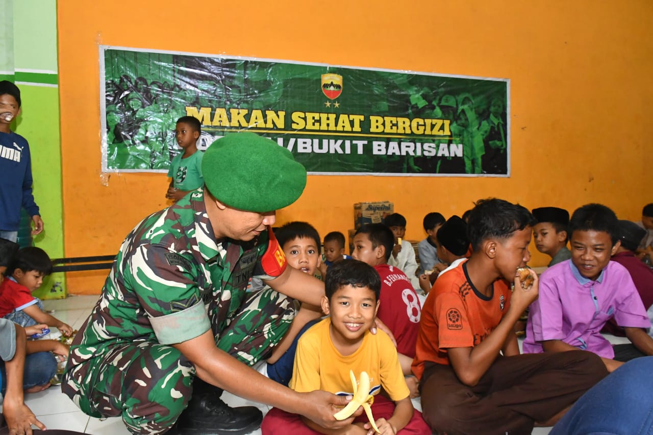 Kodam I/BB Salurkan 250 Paket Makan Sehat Bergizi untuk Anak Panti di Deli Serdang