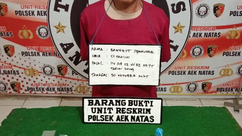 Polsek Aek Natas Bekuk Pengedar Sabu di Desa Sibito, Uang Tunai dan Timbangan Disita
