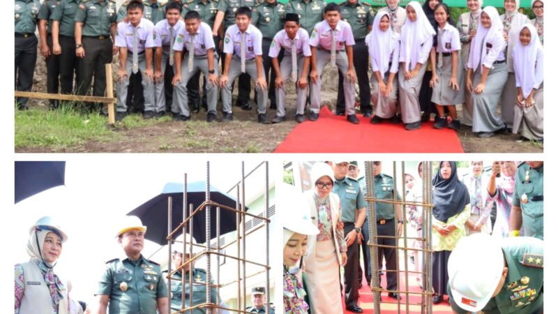 Pangdam I/BB dan Ketua Yayasan Kartika Jaya Letakkan Batu Pertama Pembangunan SMK Kartika I-3