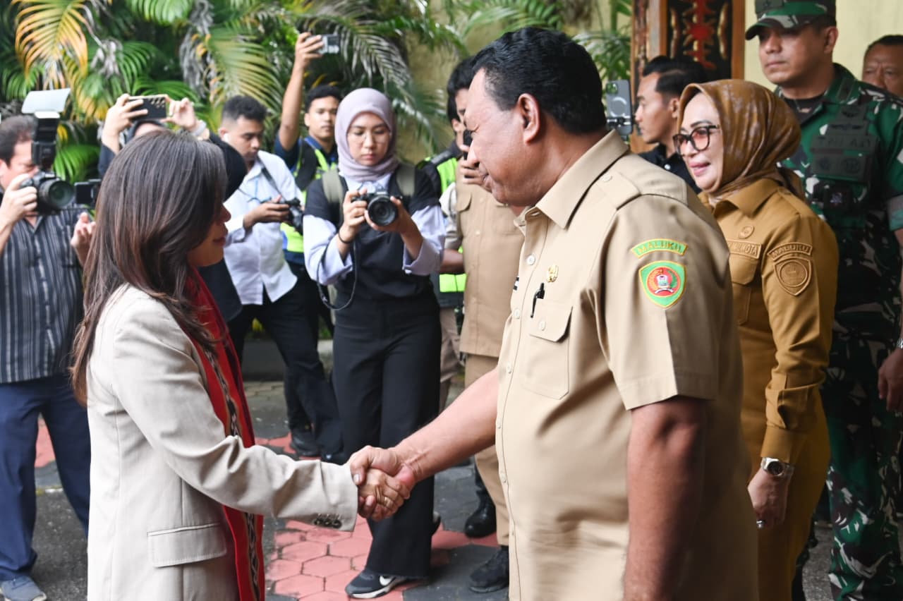 Wagub Maluku Sambut Kedatangan Meteri Komdigi