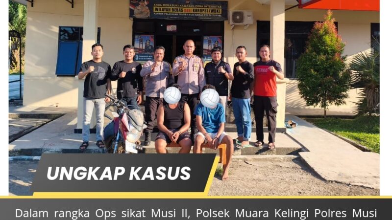 Terjaring Operasi Sikat II Musi, Unit Reskrim Polsek Muara Kelingi Polres Musi Rawas Ringkus Pelaku Curanmor, Satu Tersangka Masih Dibawah Umur