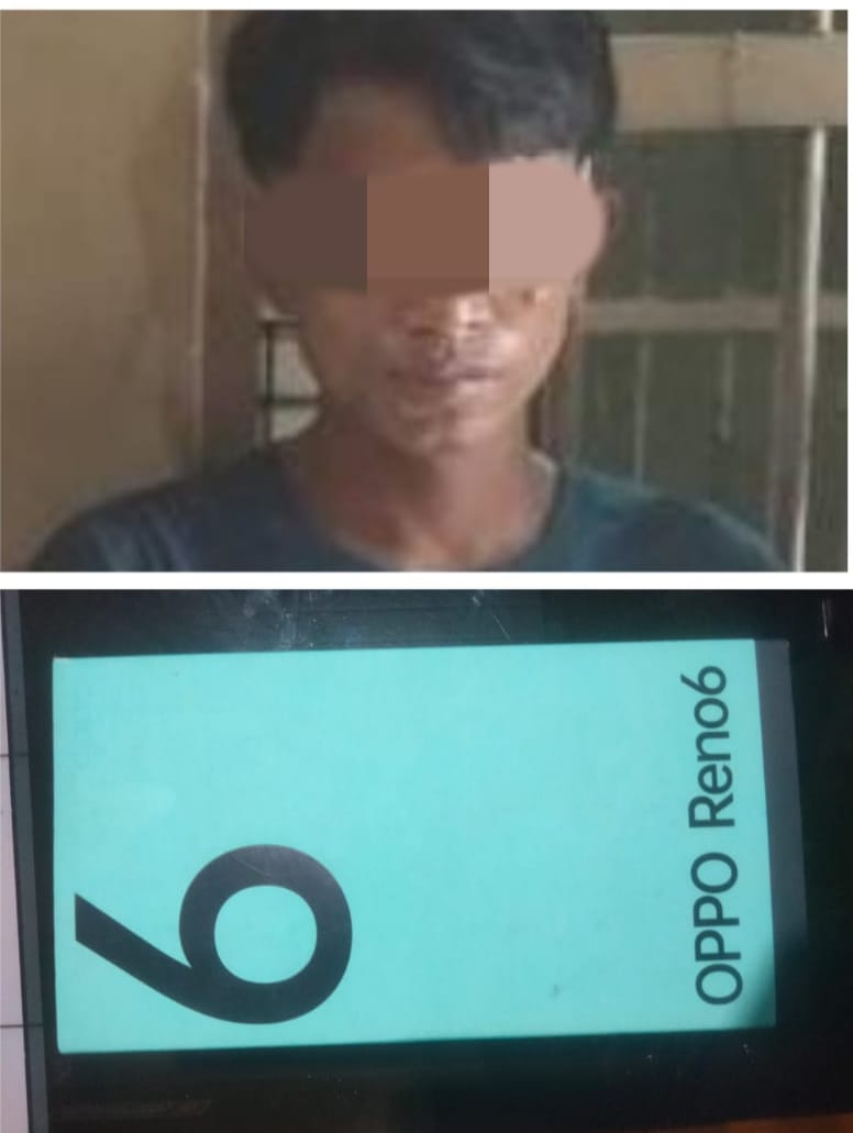 Saat korban Berdiri Memilih Telur Sambil Memegang Dompet Panjang , Tiba-tiba Pelaku AKS mengendarai Sepeda Motor Melakukan Aksi Jambret