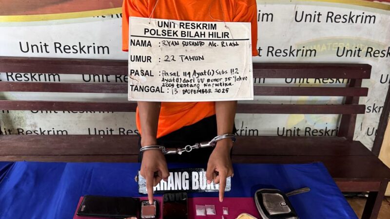 Polsek Bilah Hilir Tunjuk Taringnya,   Berhasil Ciduk RY Terduga Pengedar Sabu