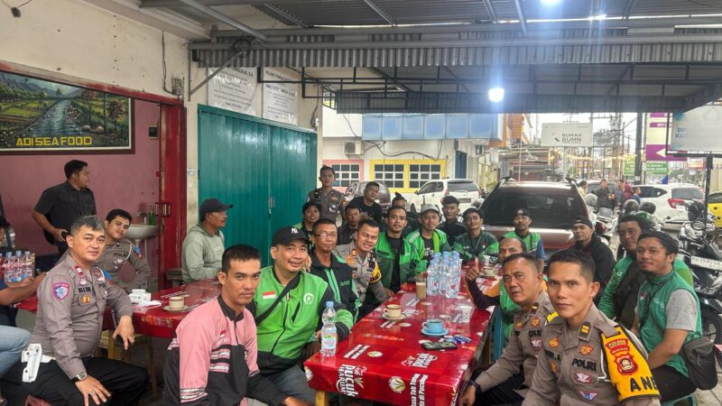 Satlantas Polres Lubuklinggau Gelar kegiatan “Ngopi Bareng” dengan Ojek Online 