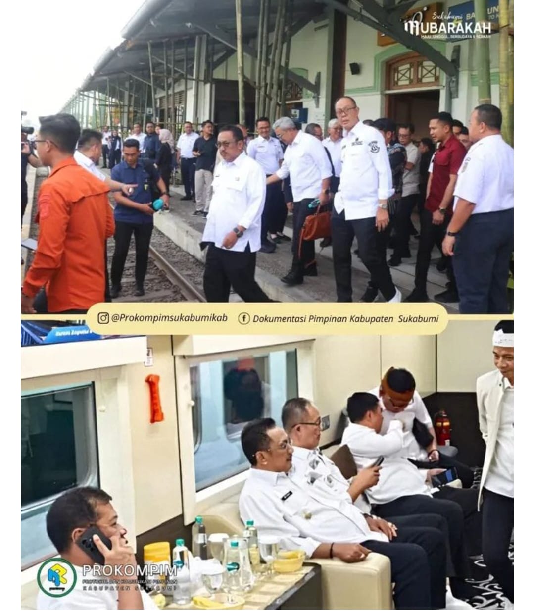 Bupati Sukabumi Asep Japar Dampingi Gubernur Jawa Barat Penandatanganan Perjanjian Kerja Sama antara Pemprov Jabar dengan PT. Kereta Api Indonesia di KAIS Stasiun Kereta Api Purwakarta