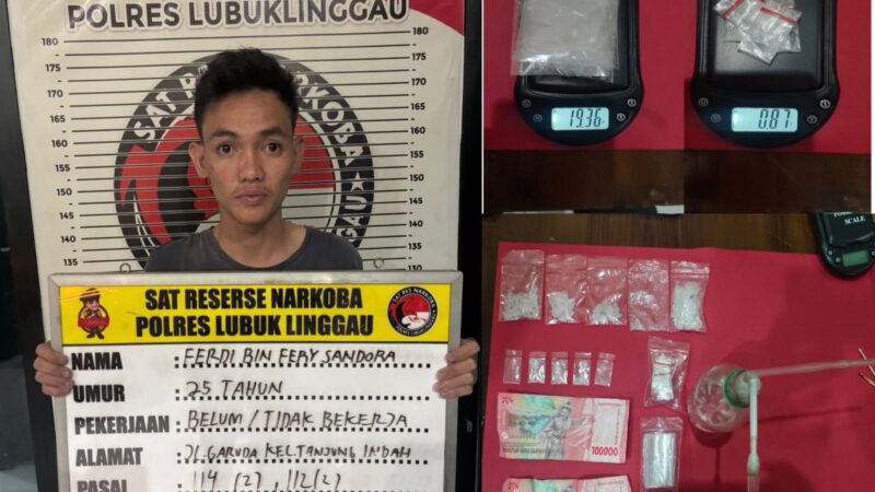 Pemilik Barang Bukti Narkoba 20, 23 Gram Berhasil Dilakukan Penangkapan Satres Narkoba Polres Lubuk Linggau