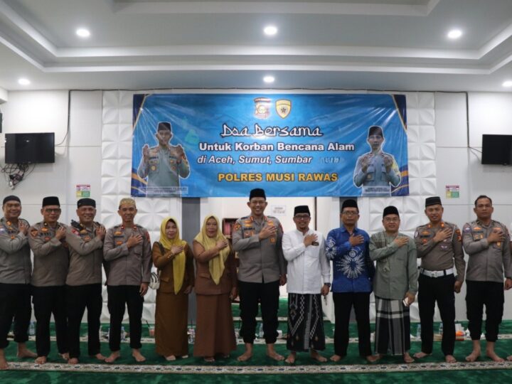 Kapolres Musi Rawas Bersama Personel, ASN dan Tokoh Agama Gelar Doa Bersama untuk Korban Bencana Alam di Aceh, Sumut dan Sumbar 