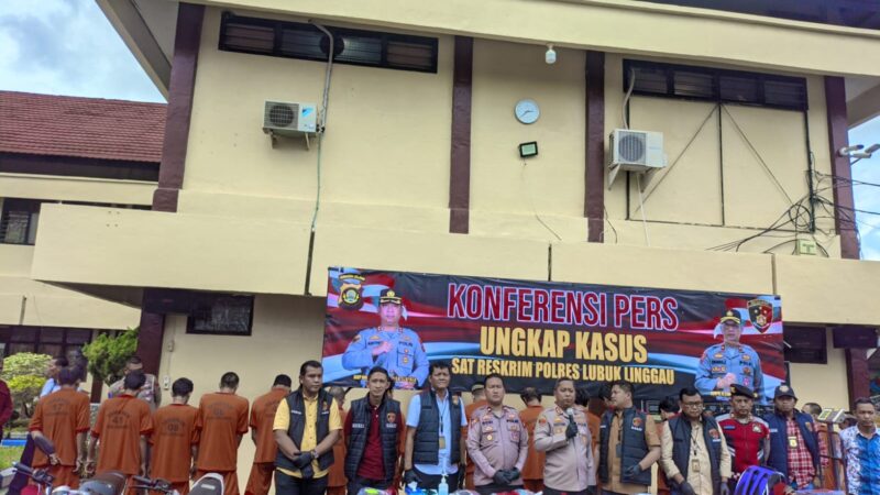 Polres Lubuk Linggau Bersama Jajarannya Dalam Satu Bulan Berhasil Mengungkap 45 Kasus ,24 Tersangka , Juga Residivis