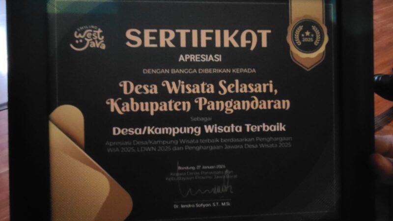 Desa Wisata Selasari Raih Penghargaan Desa/Kampung Wisata Terbaik Jawa Barat 2025
