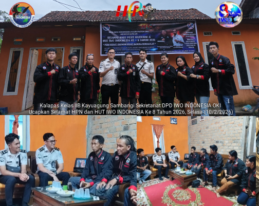 Kalapas Kelas IIB Kayuagung Sambangi Sekretariat DPD IWO Indonesia OKI, Ucapkan Selamat HPN dan HUT IWO ke-8