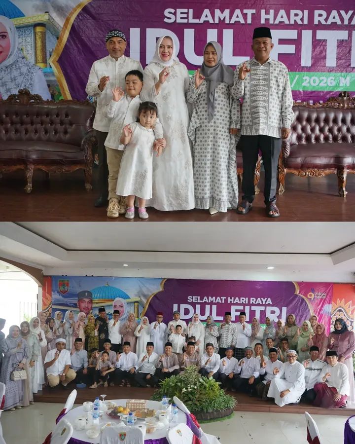 Bupati Musi Rawas Bersama Forkopimda dan Jajaran Sholat Idul Fitri 1 Syawal 1447 Hijriah di Masjid Agung Darussalam