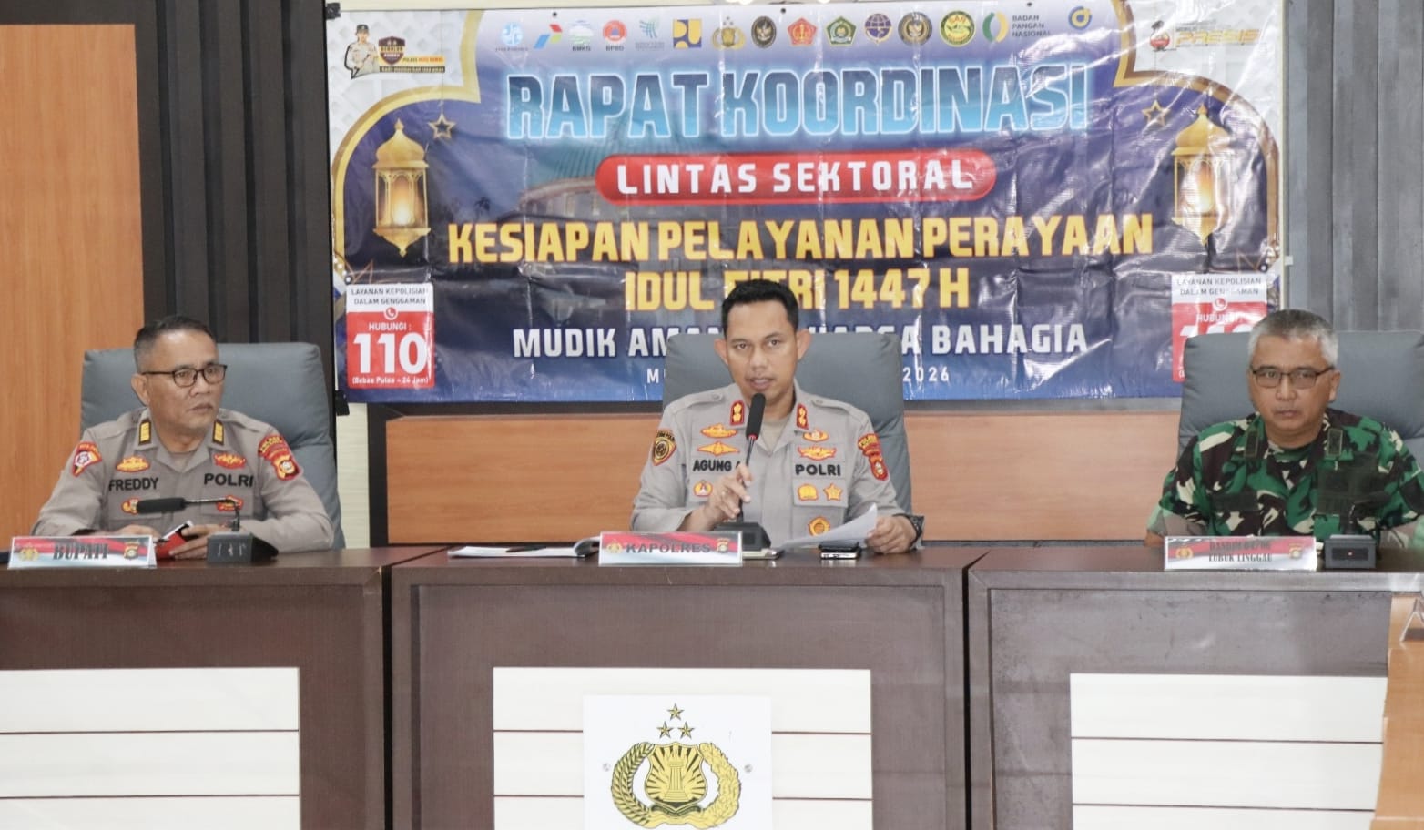 Berikan Pelayanan Prima dan Humanis, Kapolres Musi Rawas Pimpin Langsung Rapat Koordinasi Lintas Sektoral Ops Ketupat Musi 2026 