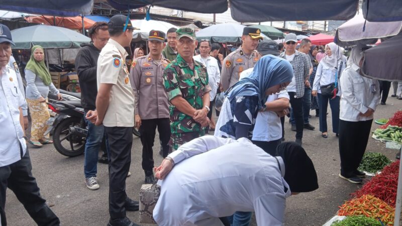 POLRES LUBUK LINGGAU DAN PEMKOT SIDAK PASAR TRADISIONAL,MEMANTAU HARGA DAGING DAN SEMBAKO UNTUK KEBUTUHAN MASYARAKAT SAAT MENDEKATI WAKTU LEBARAN