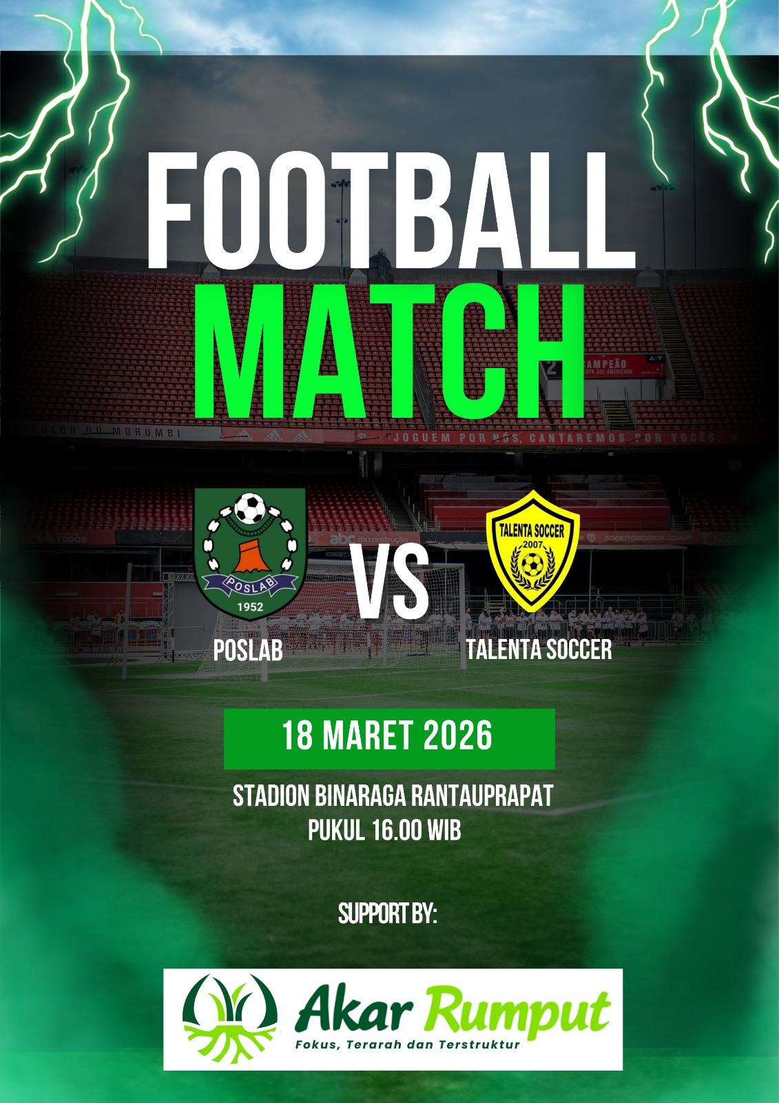 Liga Uji Coba Persiapan Liga 4 : Poslab Hantam Talenta Soccer 3-1   