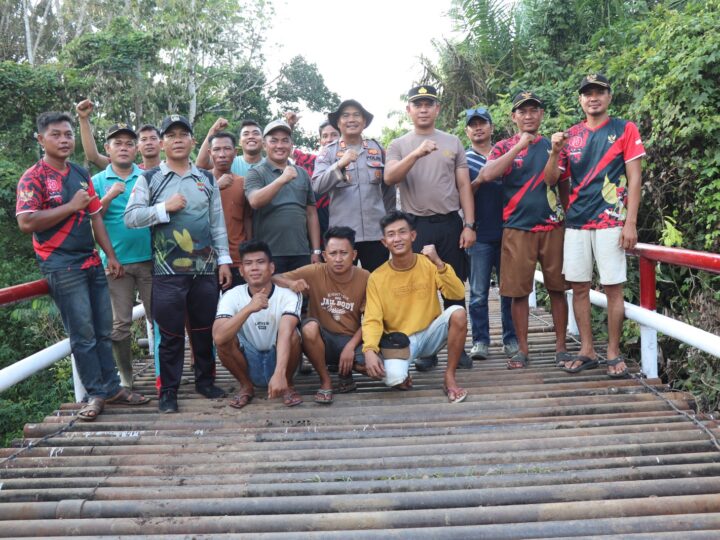 Sukseskan Program BELIDA, Polres Musi Rawas Perbaiki Jembatan Sungai Use Desa Pulau Panggung