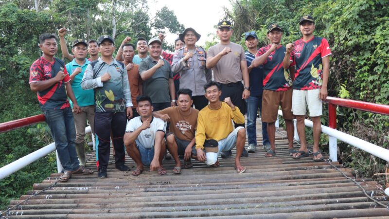 Sukseskan Program BELIDA, Polres Musi Rawas Perbaiki Jembatan Sungai Use Desa Pulau Panggung