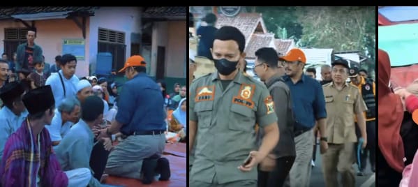 Bupati Secara Simbolis menyerahkan Buku Tabungan Dana Tunggu HunianSsenilai Rp 3 Juta Kepada Perwakilan Warga Terdampak Bencana.