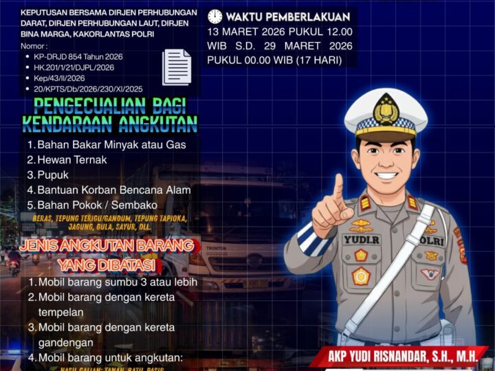 Polres Pangandaran Sosialisasikan Pembatasan Operasional Kendaraan Sumbu Tiga Selama Arus Mudik Lebaran 2026