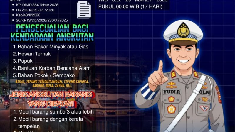 Polres Pangandaran Sosialisasikan Pembatasan Operasional Kendaraan Sumbu Tiga Selama Arus Mudik Lebaran 2026