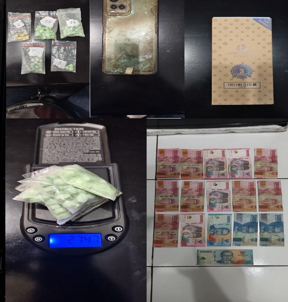 Puluhan Butir Pil Setan Berbentuk Granat dan Segi lima Berlogo S Berhasil Ditangkap Satresnarkoba Polres Lubuklinggau