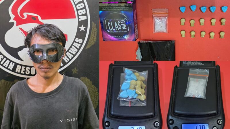 Satres Narkoba Polres Musi Rawas Berhasil Tangkap Pelaku SW dengan BB 20 Butir Narkotika Jenis Ekstasi dan Sabu 1,79 Gram