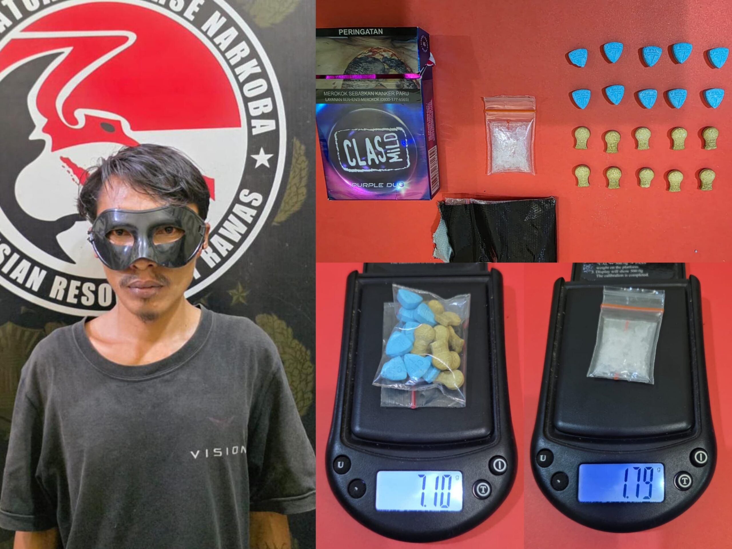 Satres Narkoba Polres Musi Rawas Berhasil Tangkap Pelaku SW dengan BB 20 Butir Narkotika Jenis Ekstasi dan Sabu 1,79 Gram 